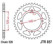 Achterkettingwiel / achtertandwiel	Jtr857.46