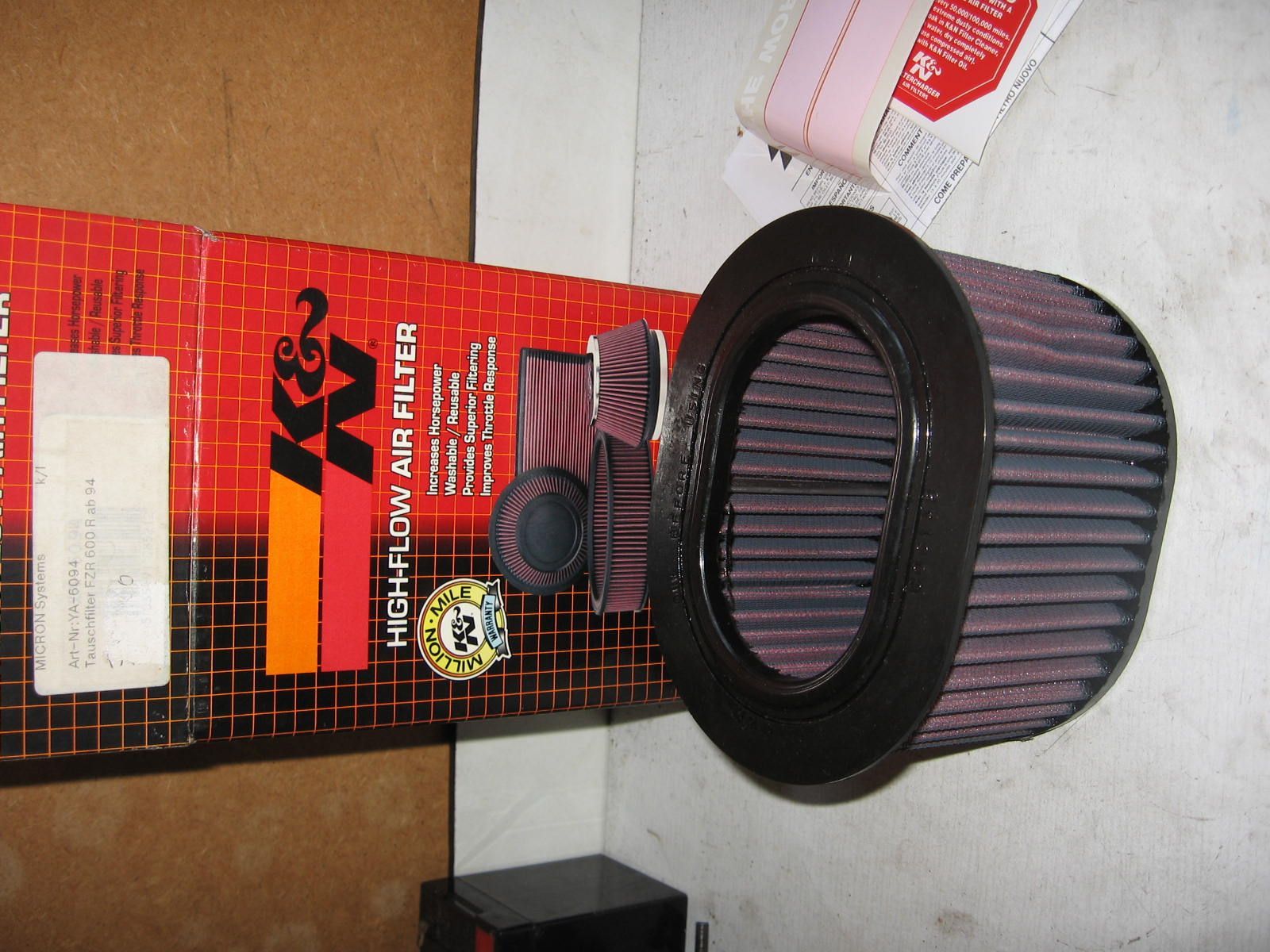 NOS , K&N luchtfilter FZR600R 1994-95		k&n	ya-6094 , 4JH-14451-00