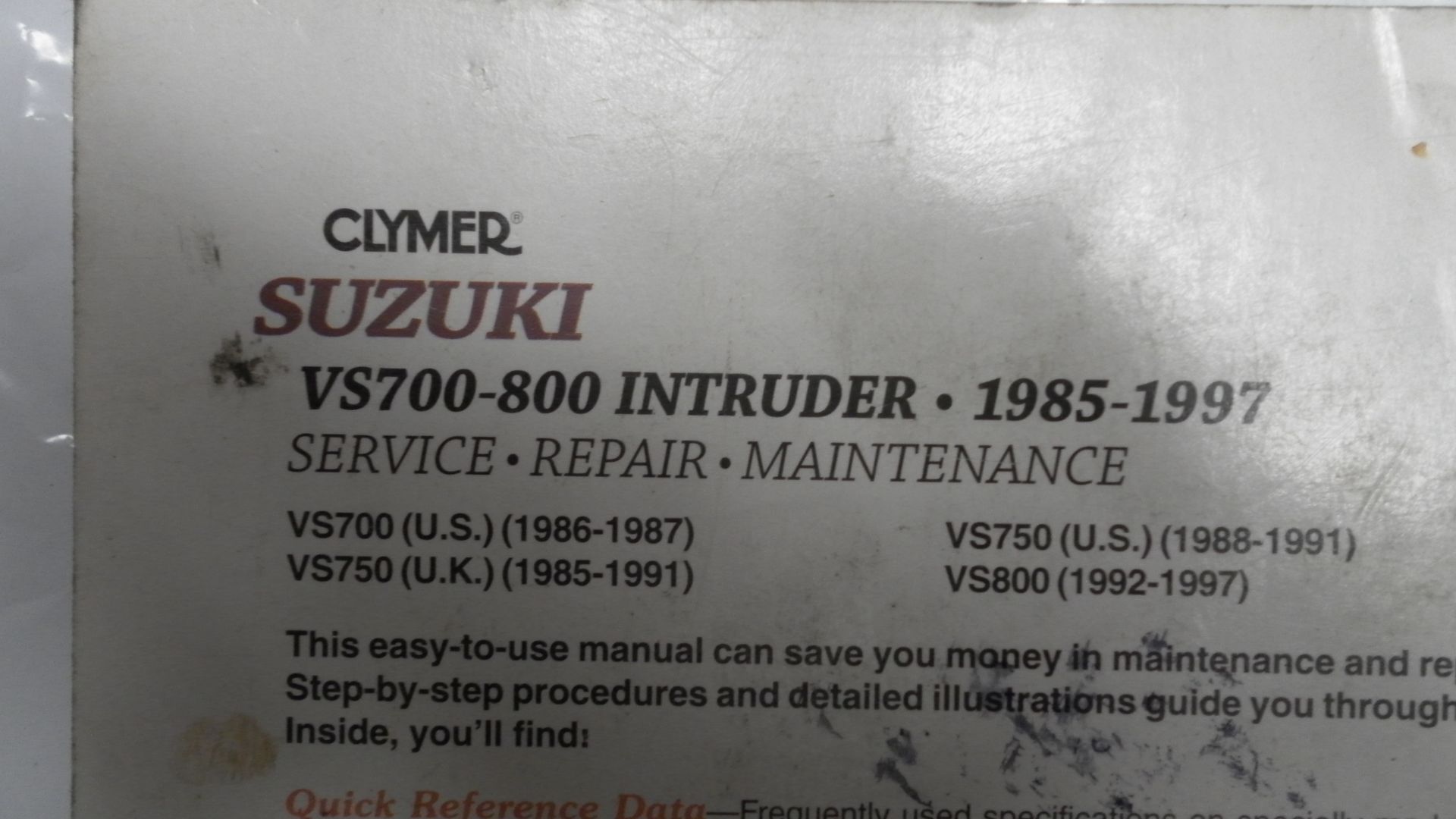 service manual , werkplaatshandboek clymer M481-2	Vs700-800 intruder 85-1997	0 89287 700 6		goede staat , engels