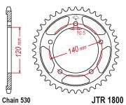 Achterkettingwiel / achtertandwiel	Jtr1800.42