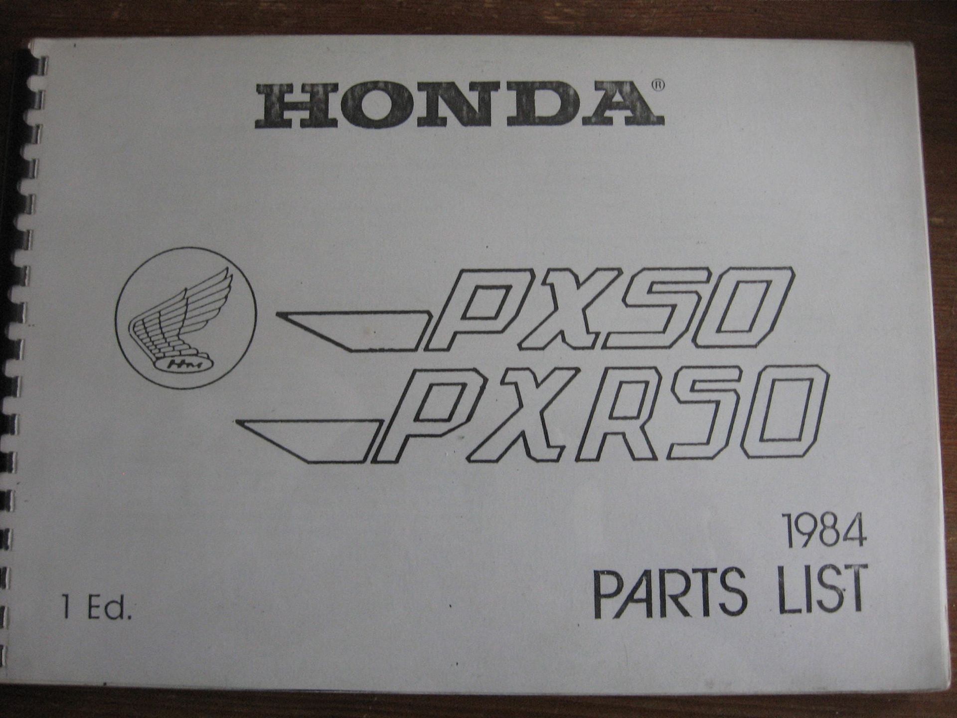 honda copie origineel partslist (parts catalog ) netjes ingebonden	PX50 PXR50 model 1984		51974 nl	taal: engels conditie : zeer goed