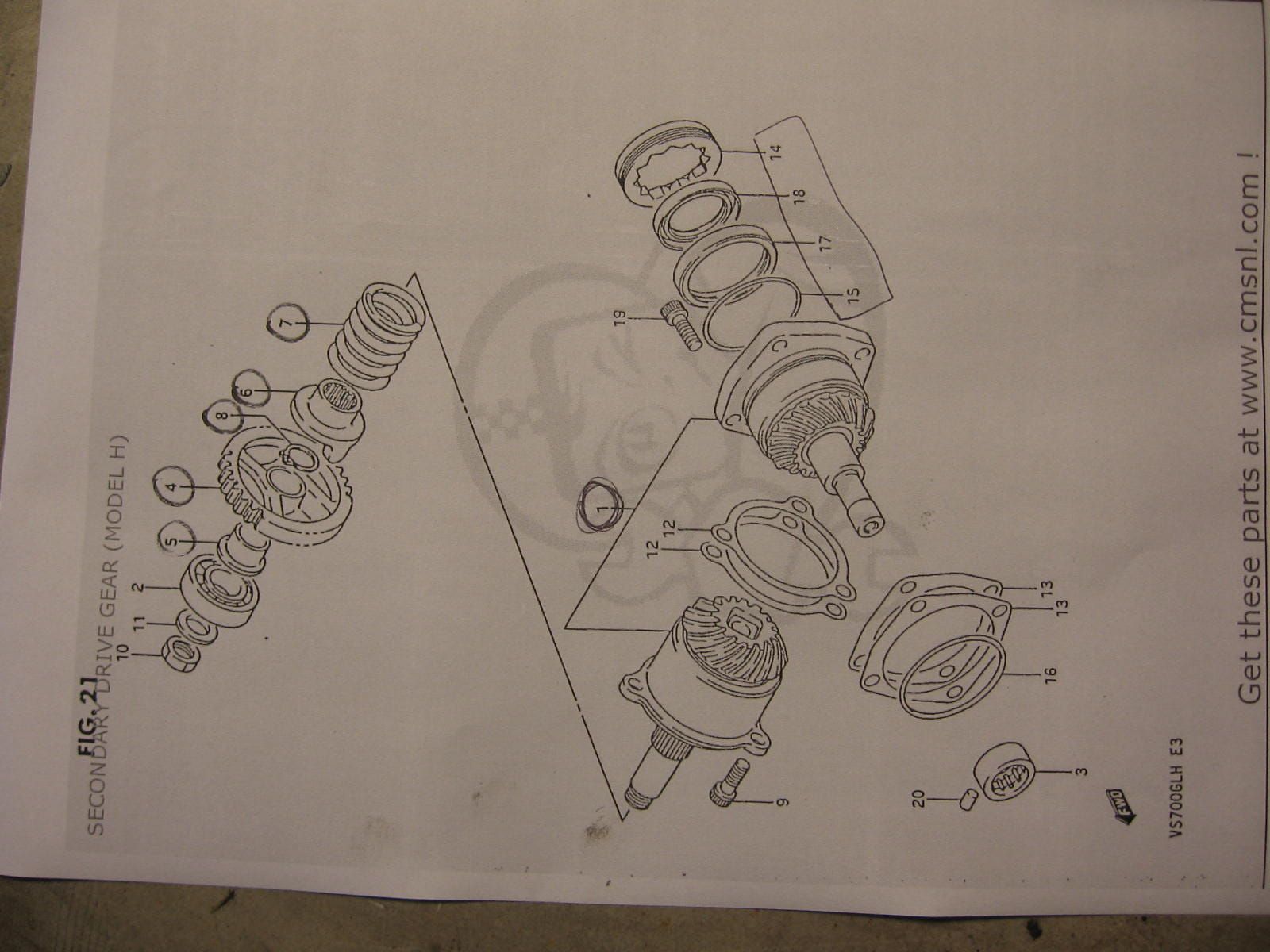 secundairy drive gear -- vs700/750 1986 ,  24900-38815