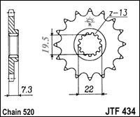 voortandwiel voorkettingwiel	jtf434.15   suzuki