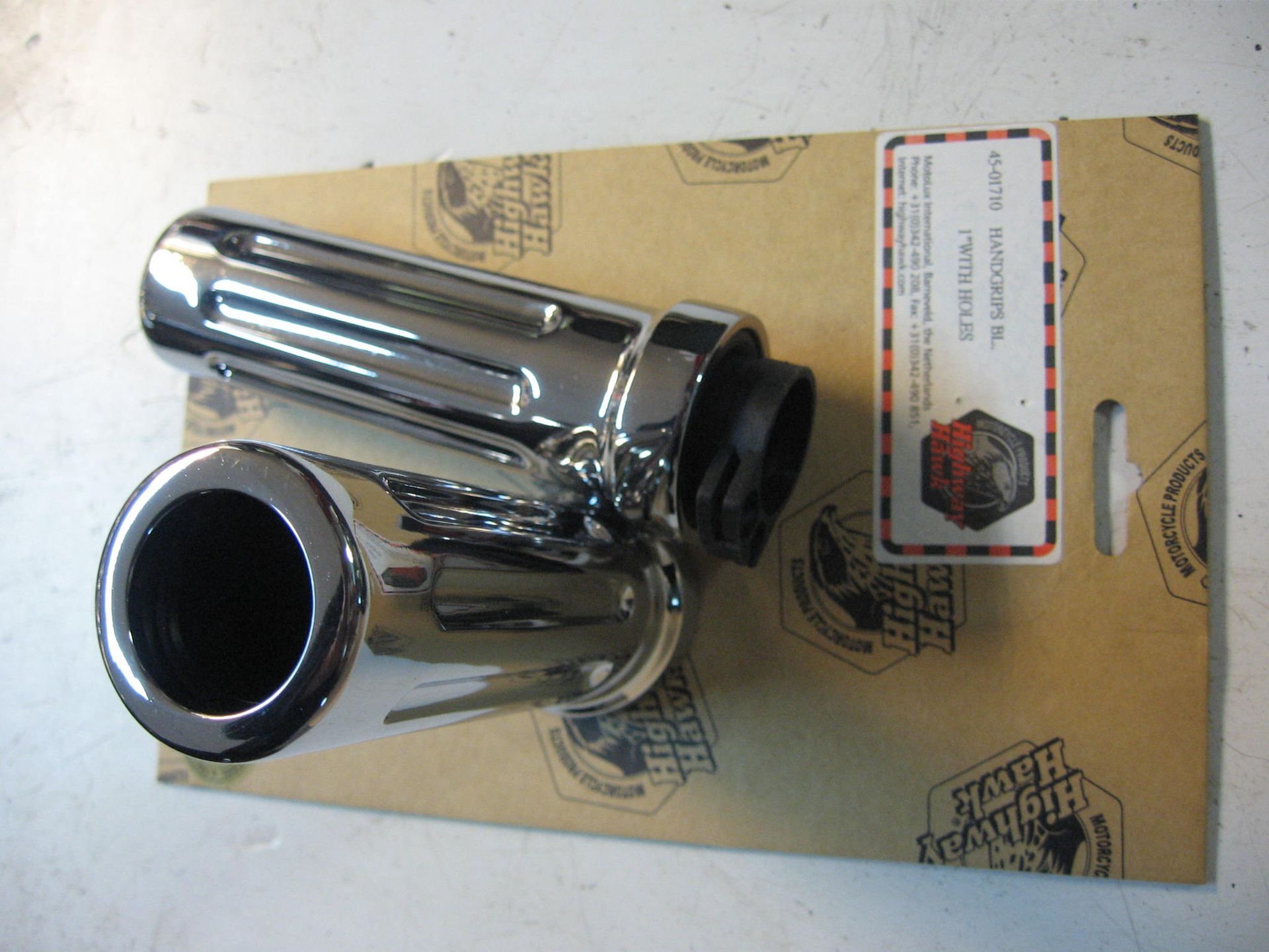 nieuwe handvatten universeel higwayhawk 25 mm /1”	chroom met open uiteinde , aansluiting voor dubbele gaskabel	hh	Hh45-01710