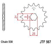 voortandwiel voorkettingwiel	jtf567.15