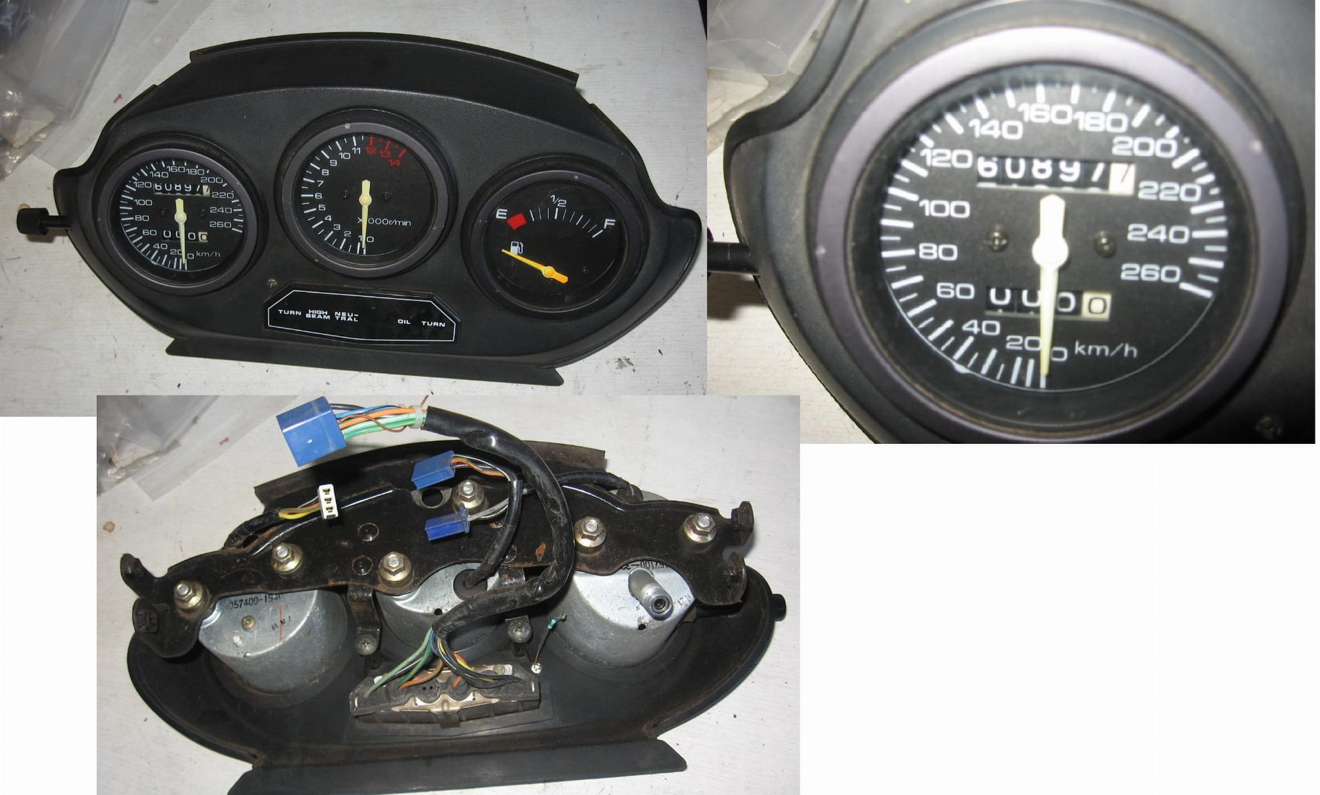 tellerset 	Gsx600f 1994	34100-19c10 , 34200-19c11 , 34300-19c20	,60897 km , gaatje voor letlampje 4,8mm