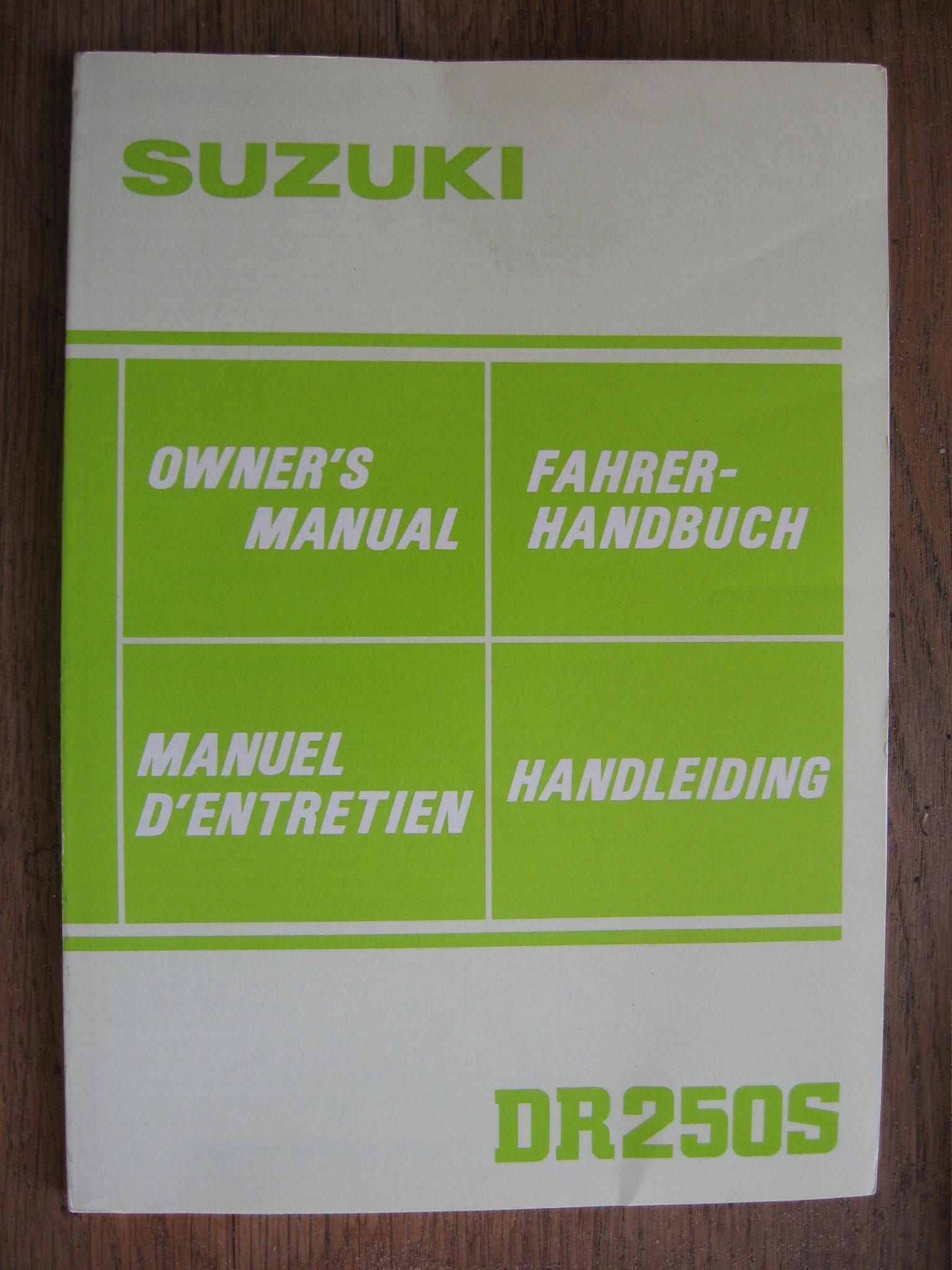Suzuki origineel owners manual uit 1993	DR250S		99011-38222-01U