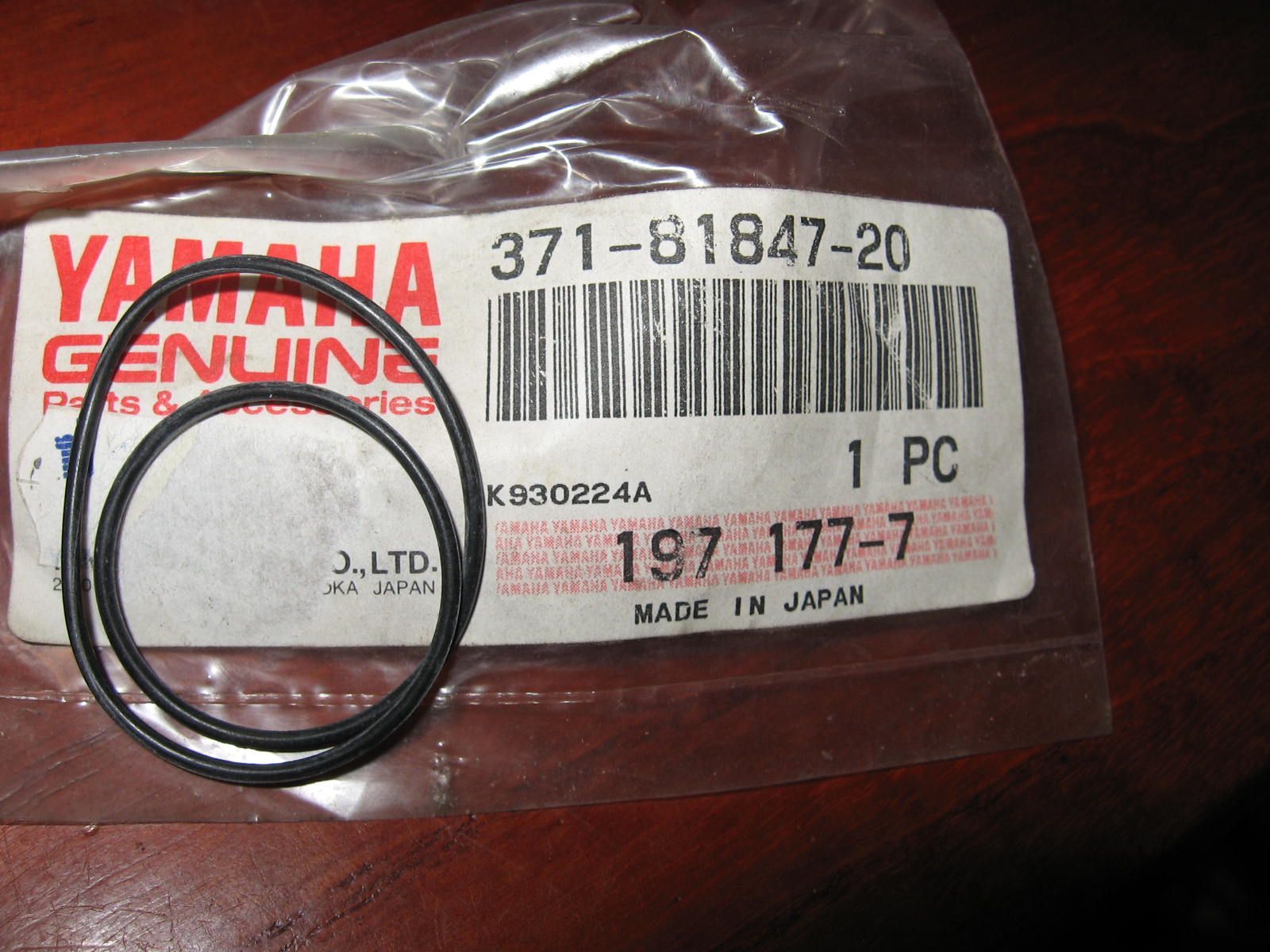 O-ring   	startmotor	oem	371-61847-20