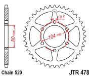Achterkettingwiel / achtertandwiel	Jtr0478.42