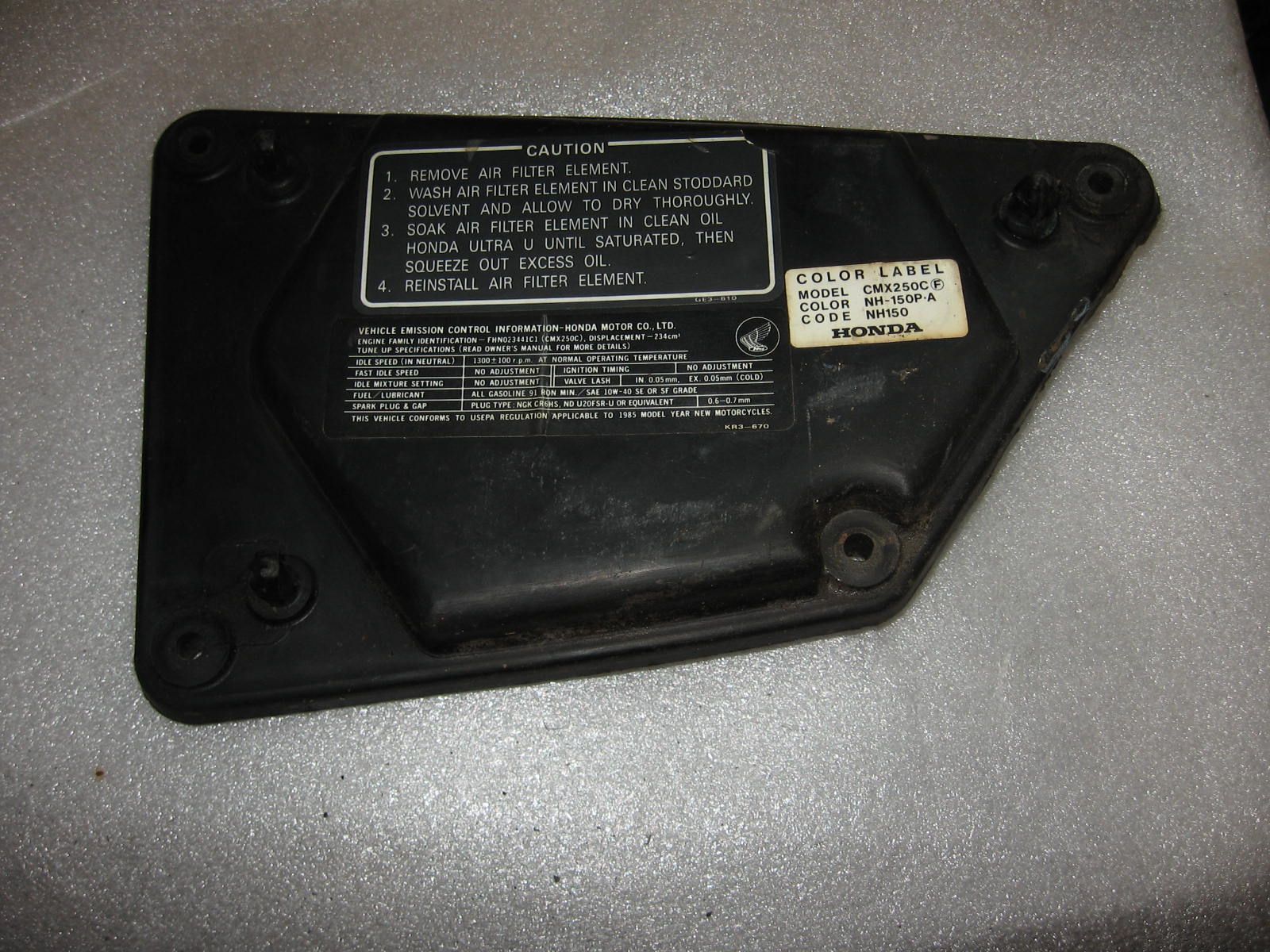 deksel luchtfilterhuis	Cmx250c 85-87 , 96-2015	17220-kr3-000	17220-kr3-600