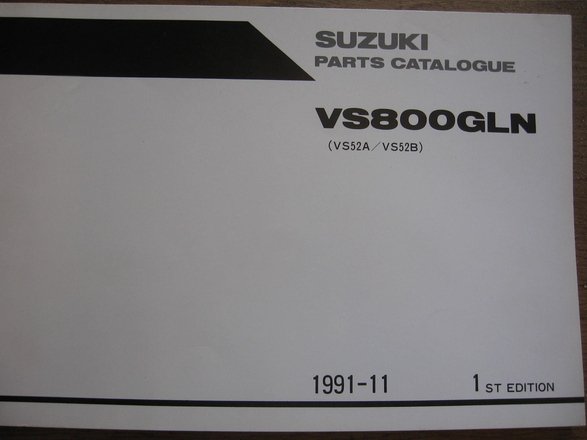 suzuki origineel parts catalog / manual  uit 1991-11 1e editie 	VS800GLN 1992	/ vs52A , vs52B,	9900 B-330088