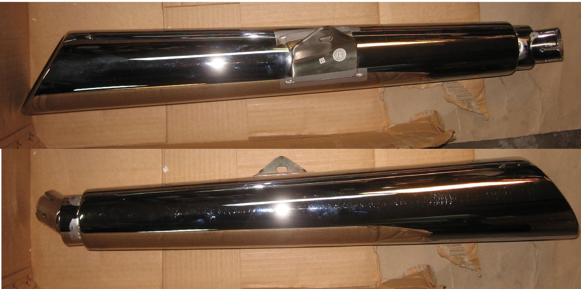 uitlaatdemper  links  // Triumph Thunderbird 1600 ,1700 standaard, Thunderbird 1600 ,1700 storm 2009-2017	nieuw maar jaren niet ingepakt opgeslagen gelegen			T2203120