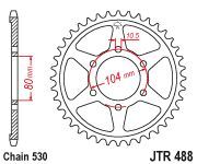 Achterkettingwiel / achtertandwiel	Jtr488.45