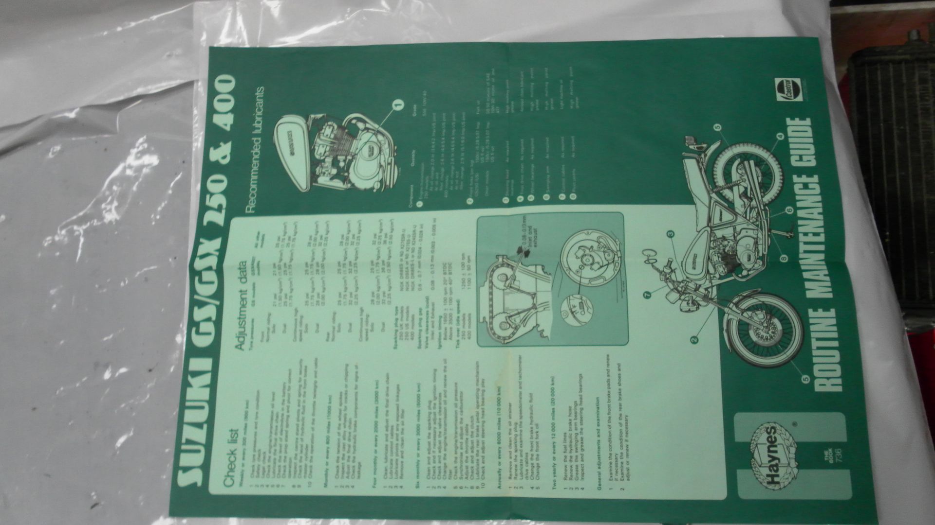 service manual , werkplaatshandboek Haynes 736	gs250 gs450 gsx250 gsx450 twins 1980-81		0 85696 736	goede staat , kaft vaal , engels , onderhoudsschem op posterformaat