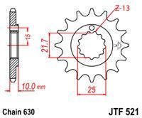 voortandwiel voorkettingwiel	jtf521.15	, 1992 15 , zonder extra gat, z900 , z1000 , kz1000
