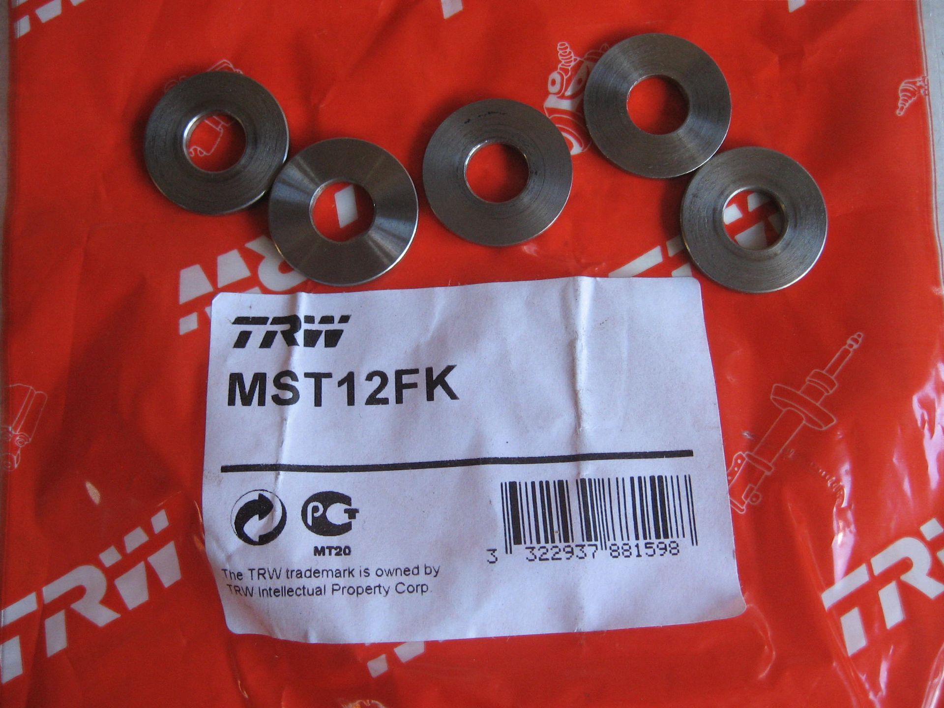 set ( 5st)montage ringen bevestigin remschijf 		lucas trw	mst12fk