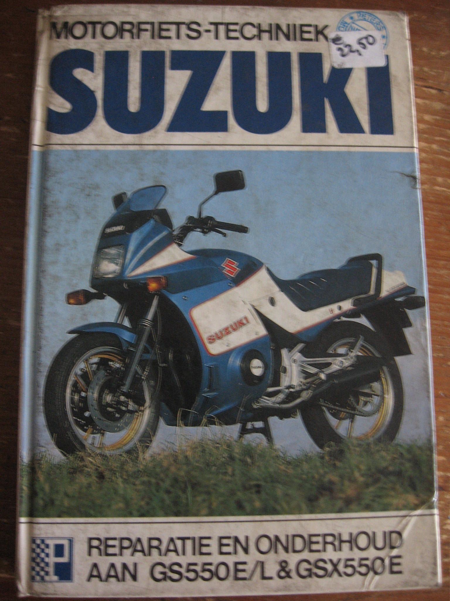 Suzuki werkplaatshandboek Peters ( zie data B76)	GS550 E/L  GSX550 E 1983-85		46 / ISBN 90 6127 186 X	nederland , gebruikt