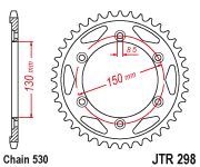 Achterkettingwiel / achtertandwiel	Jtr298.40		NS400 R NC19  85-88 VFR400 R NC21 86 CB750 CA,CB    CB750 KA,KB