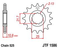 voortandwiel voorkettingwiel	jtf1586.17	,Sunstar 414