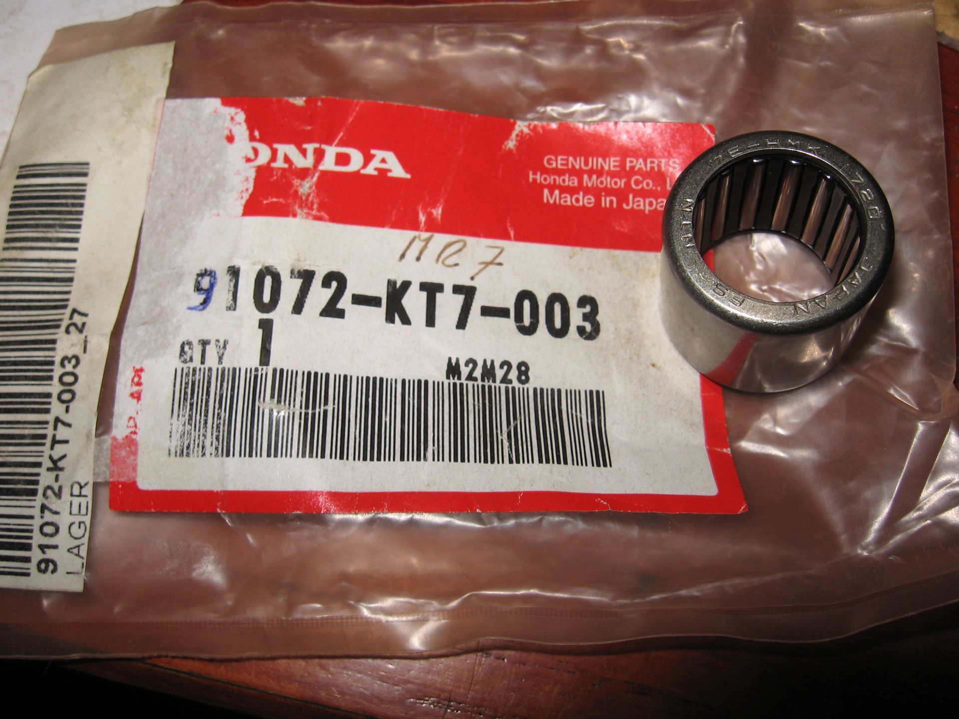 naaldlager	oem honda	 7e hmk 1720	ntn	, 91072-kt7-003
