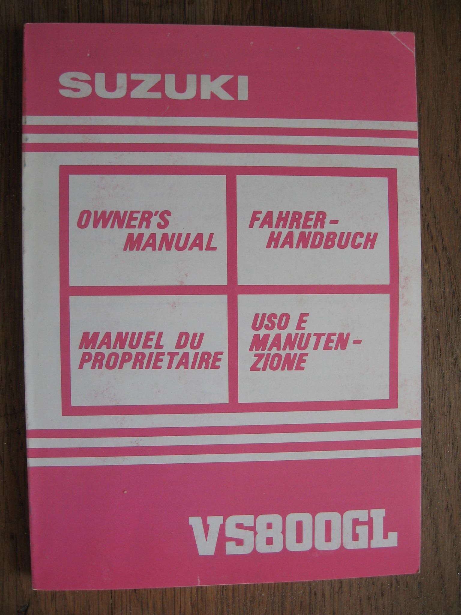 Suzuki origineel owners manual uit 1991	VS800GL 		990011-39A50-18R
