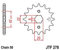 voortandwiel voorkettingwiel	jtf278.16	E 215