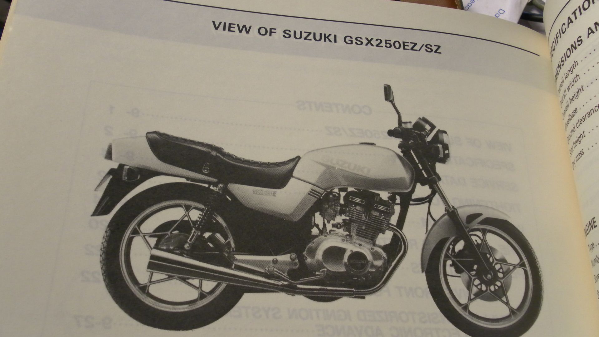 service manual , werkplaatshandboek orgineel	suzuki gsx250		99500-32001-01E	goede staat kleine beschadigingen kaft , engels
