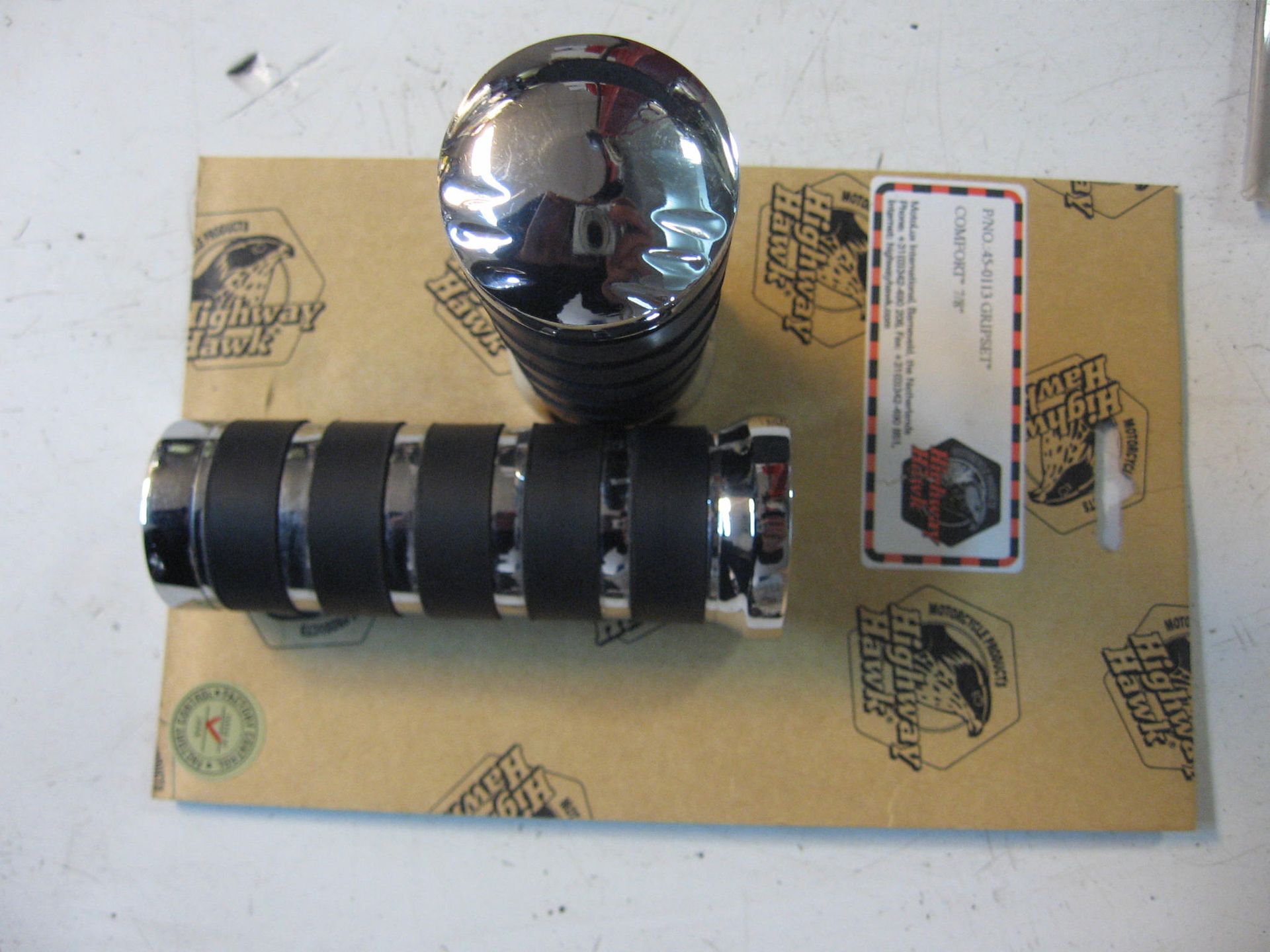 handvatten universeel higwayhawk 22mm “comfort “	chroom met rubber ringen	hh	Hh 45-0113