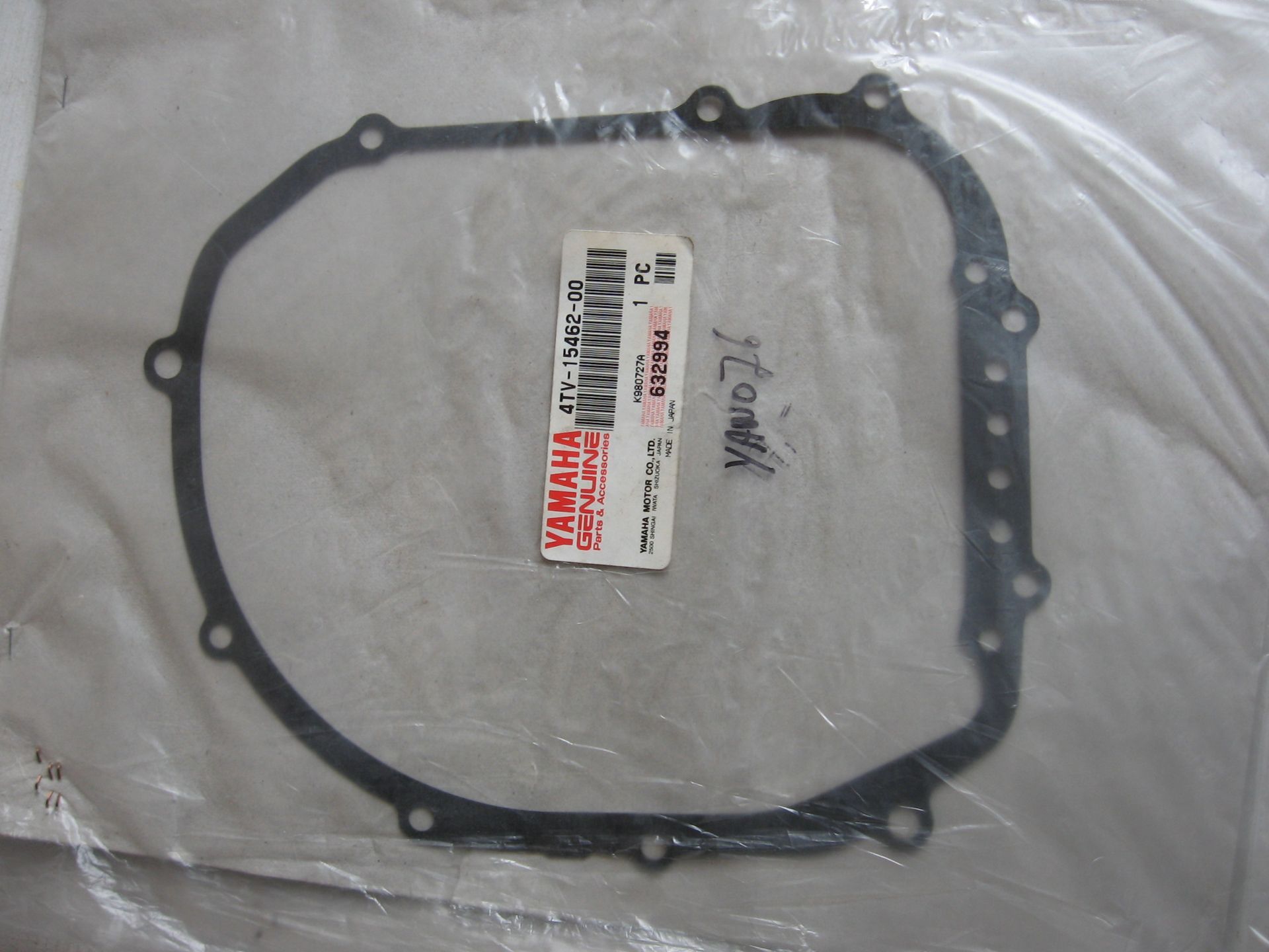 pakking blokdeksel 3, koppelingsdekselpakking  yzf600 1997-2007		oem		4tv-15462		,	yan076