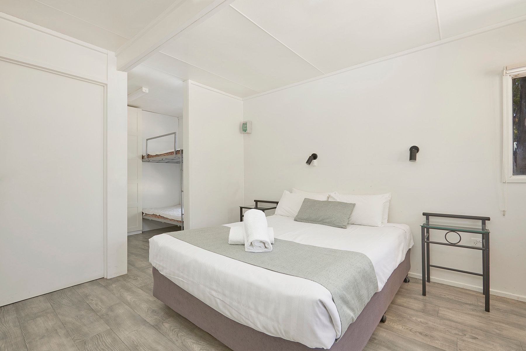 Apex Riverbeach Holiday Park cabin's beds