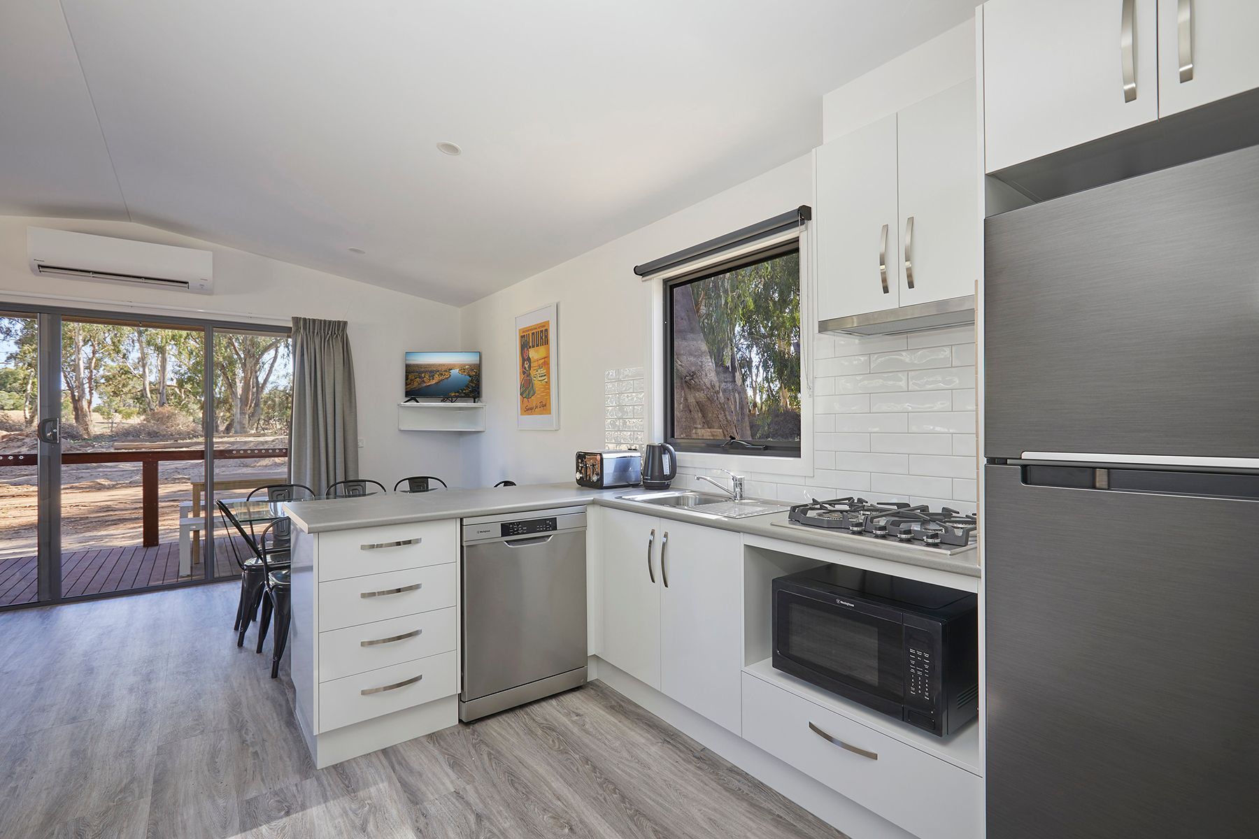 Apex Riverbeach Holiday Park Cabin for 8 people Kitchen Lounge