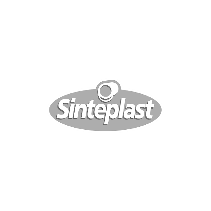Logotipo de Sinteplast que muestra la palabra blanca 