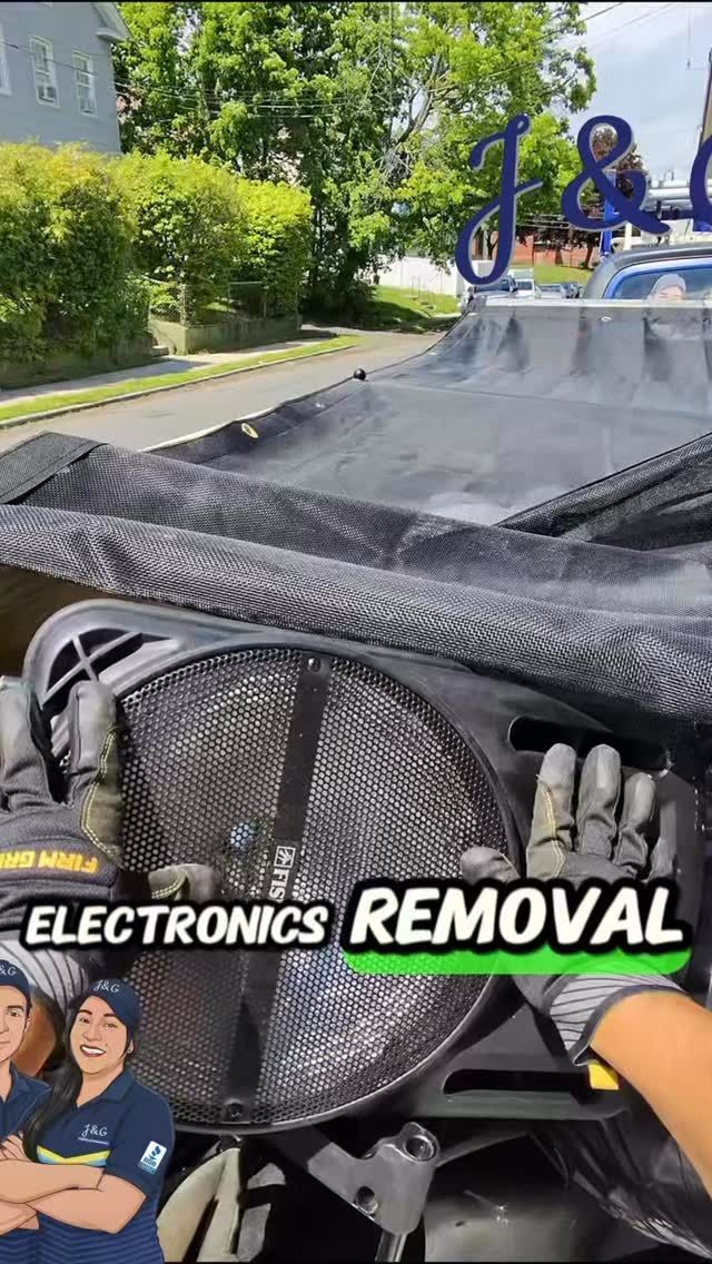 Close-up of a car interior being cleaned, with bold “ELECTRONICS REMOVAL” text overlaid.