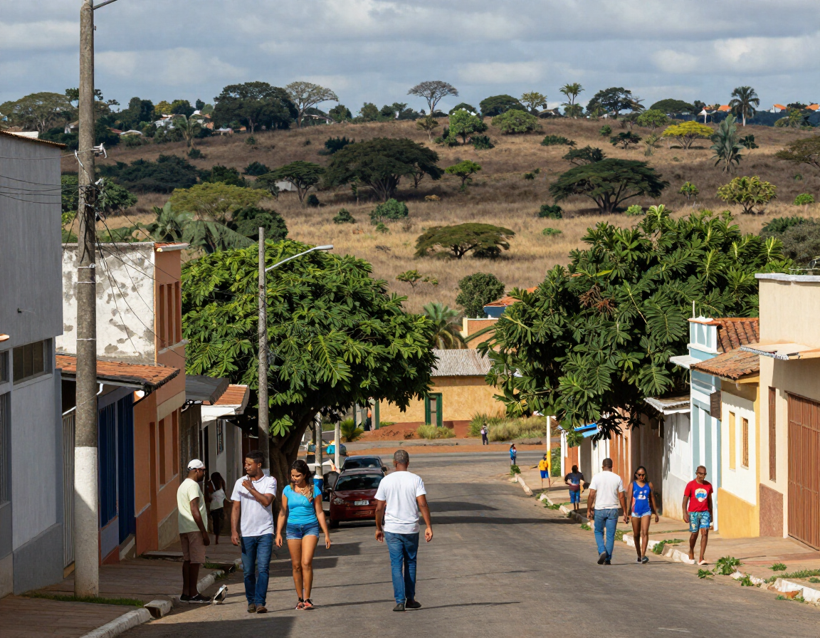 Vista ampla de Patos de Minas conectando cidade e Cerrado