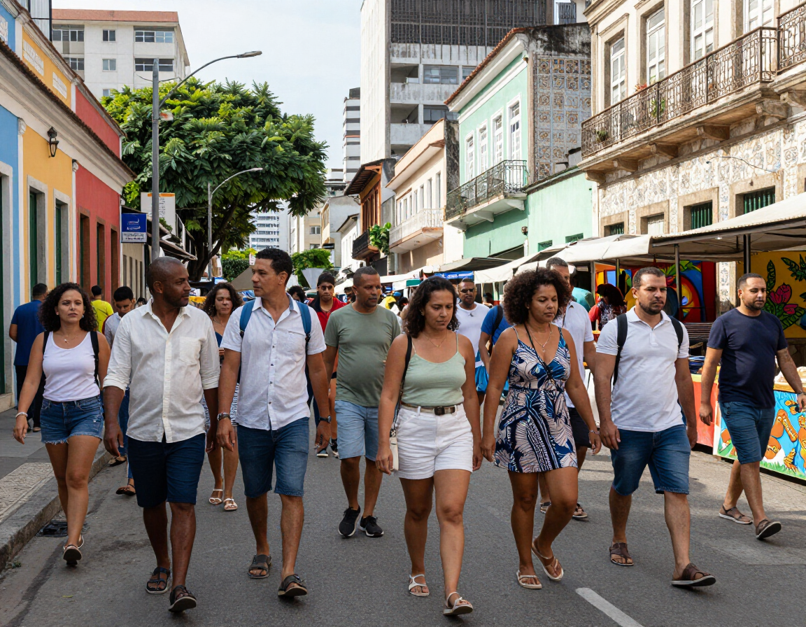 Pessoas explorando uma área urbana e cultural de Patos de Minas