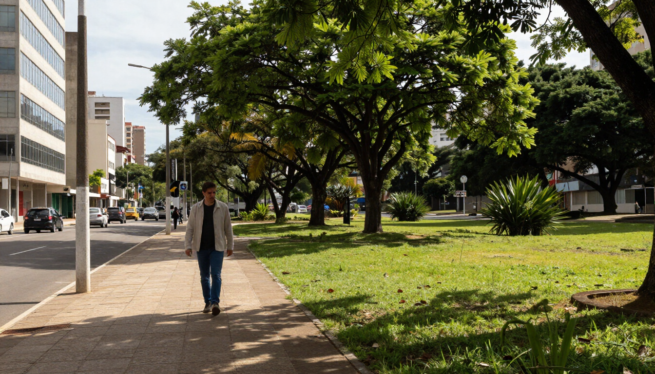 Um dia caminhando entre cidade e área verde