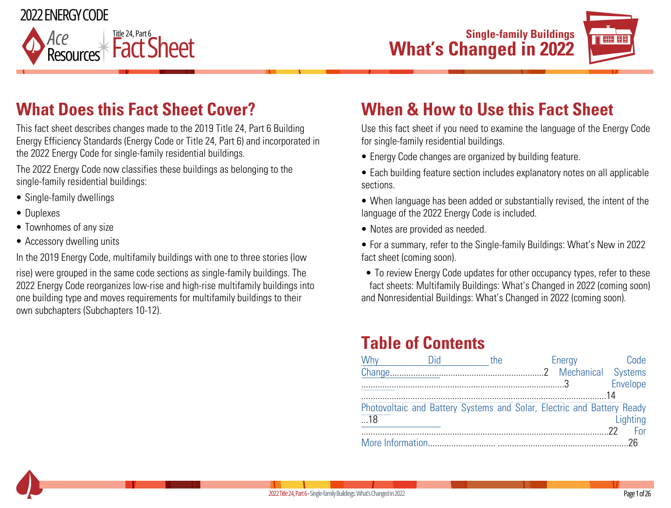 A fact sheet about what is changed in 2022