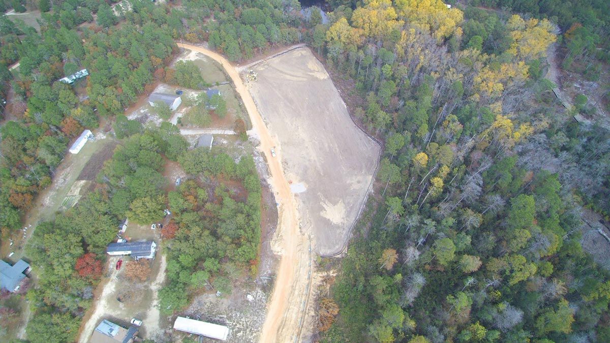 Aerial View of Land Clearing — Pelion, SC — Hereford and Son LLC