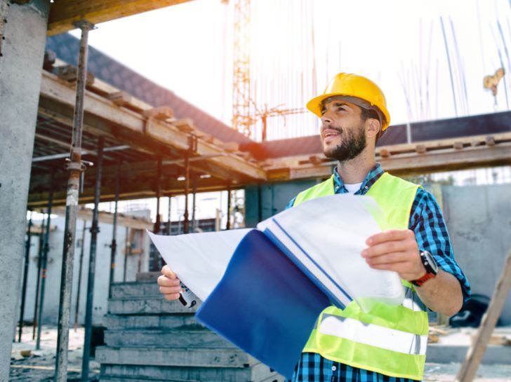 Un encadrant en train de superviser un chantier