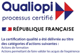 Logo de certification Qualiopi ; drapeau français