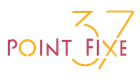 Logo di Point Fixe 37 con testo rosa e arancione su sfondo bianco.