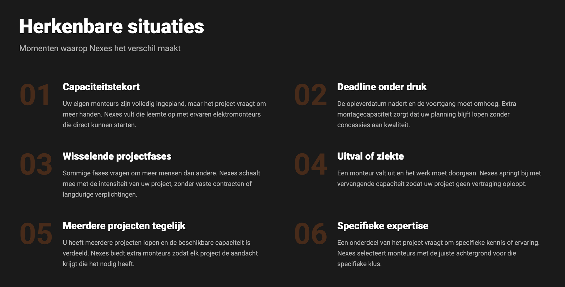 Lijst met herkenbare situaties