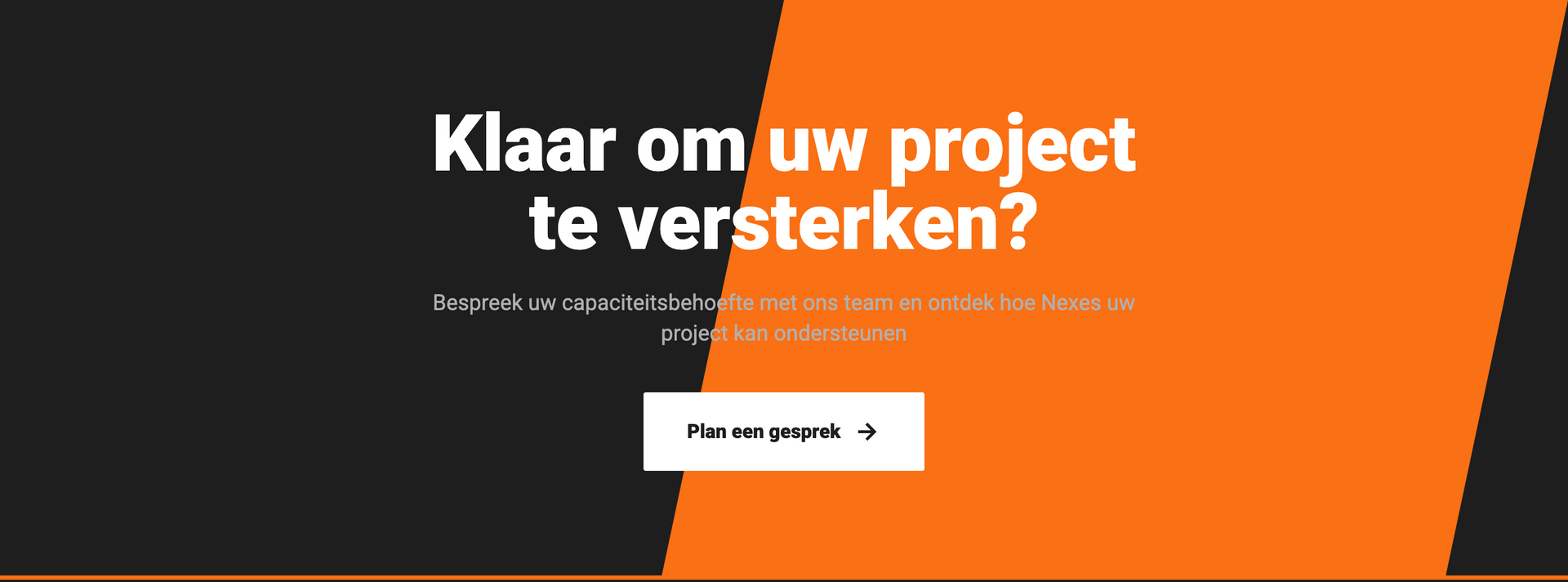 A black and orange banner with the text