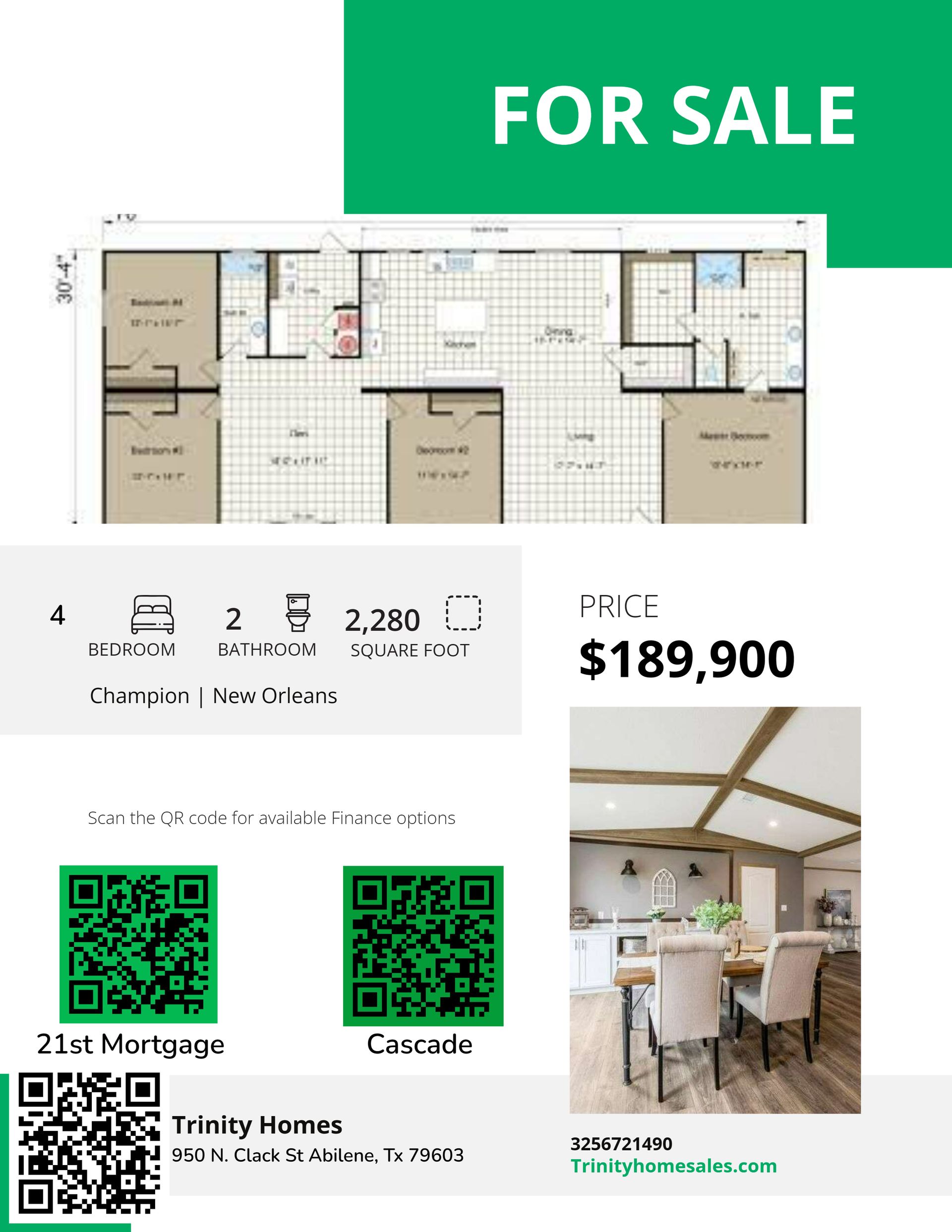 Mobile Homes from 1,601 to 2,200 Sq Ft Abilene, Sweetwater & Brownwood, TX Trinity Homes