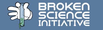 The logo for the broken science initiative