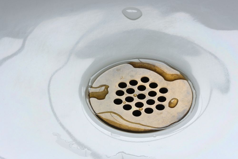 close up of a sink drain