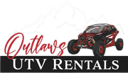 The logo for outlaws utv rentals and guided tours shows a red atv with mountains in the background.