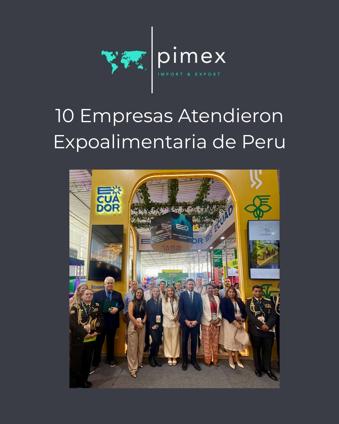 Representación agroindustrial de Ecuador en la feria Expoalimentaria Perú.