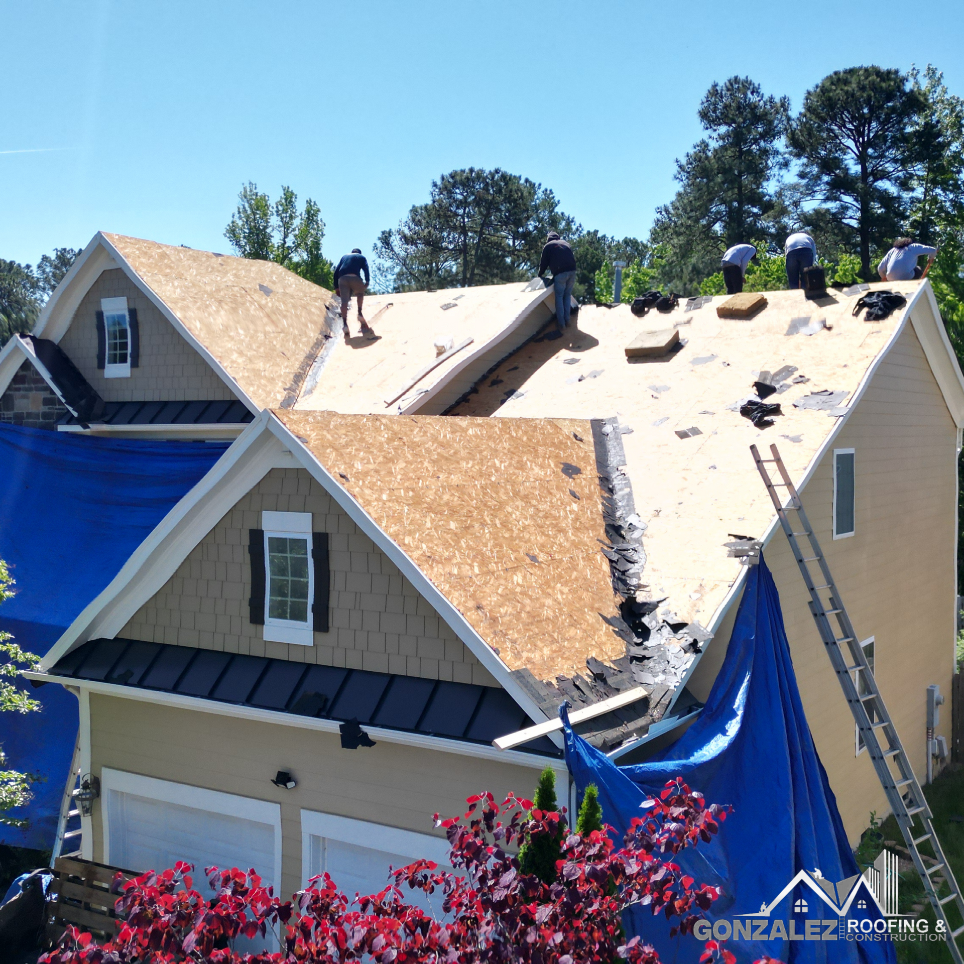During a roof replacement in Mebane, NC by Gonzalez Roofing & Construction