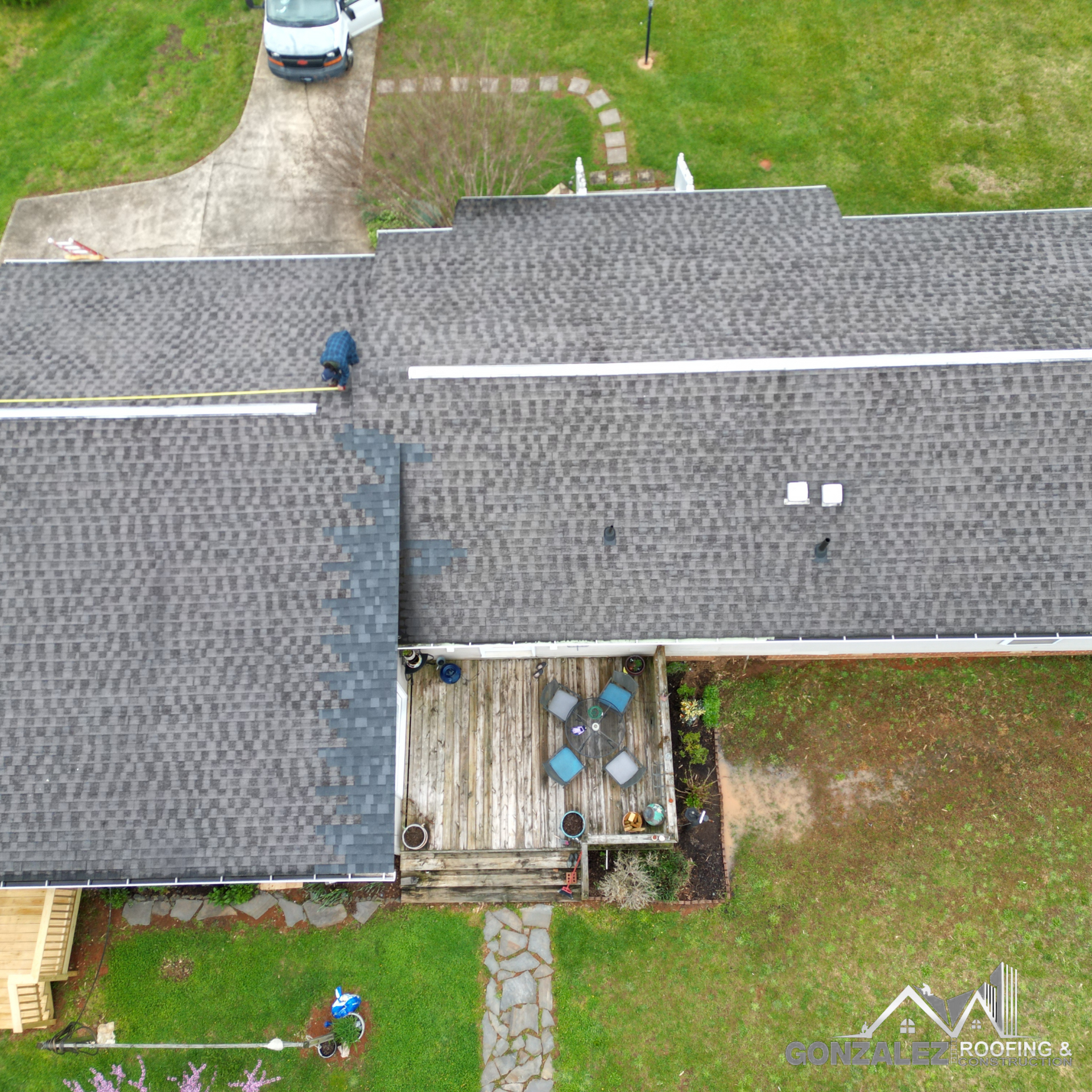 During a roof replacement in Mebane, NC by Gonzalez Roofing & Construction